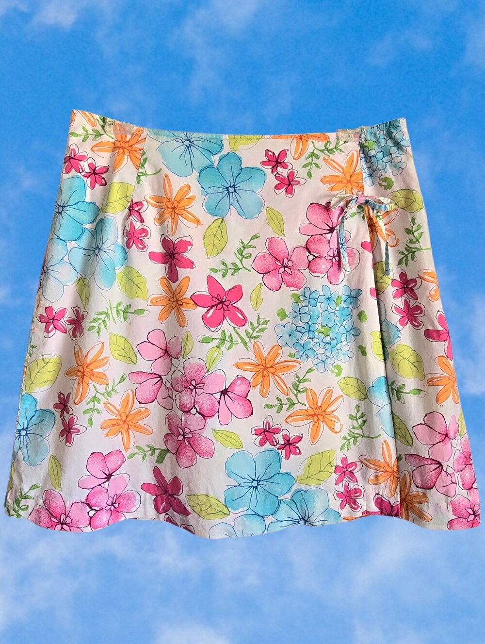 90's Floral Skirt / Skort W/ Built-In Shorts!  Colorful Summer